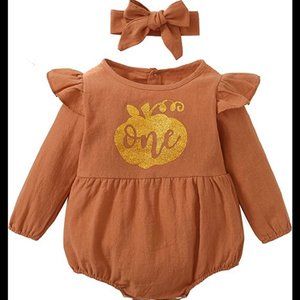 New Shalofer Baby Girl First Birthday Outfit 1st Birthday Bodysuit with Headband